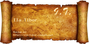 Ila Tibor névjegykártya